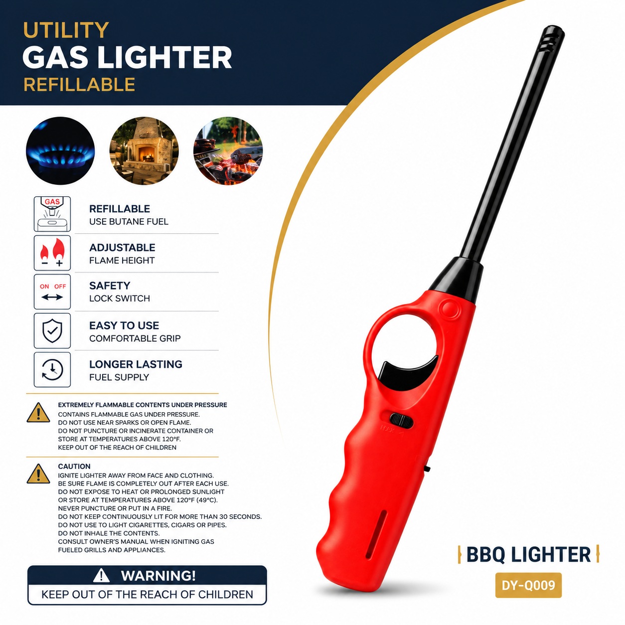 Premium Quality Refillable Gas Lighter With Long Nozzle - Image 7