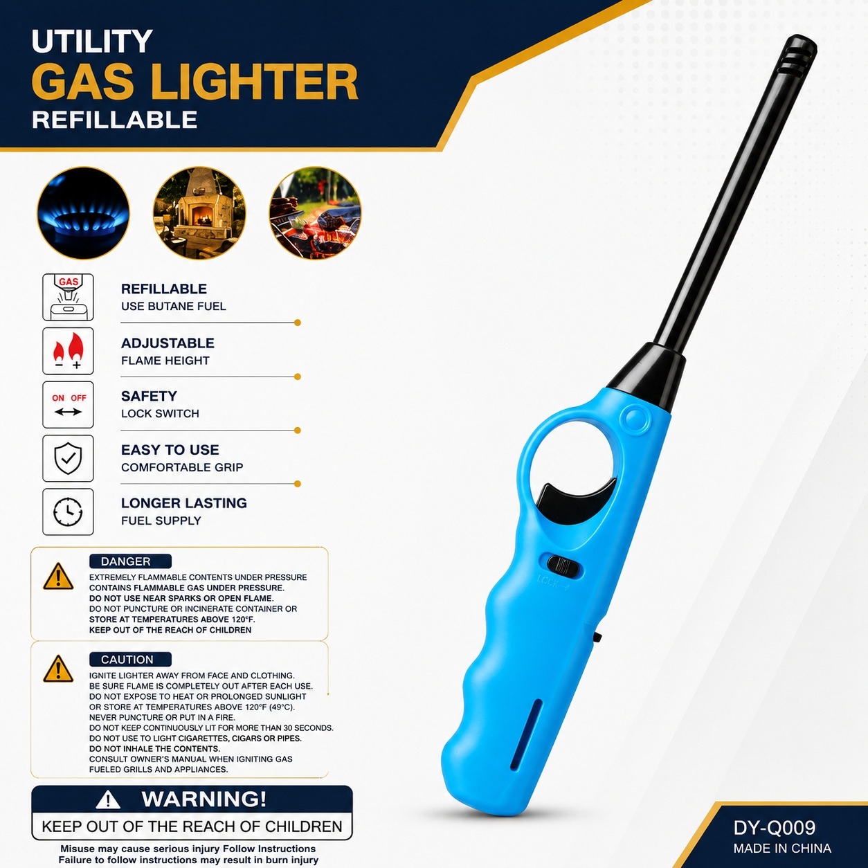 Premium Quality Refillable Gas Lighter With Long Nozzle - Image 3