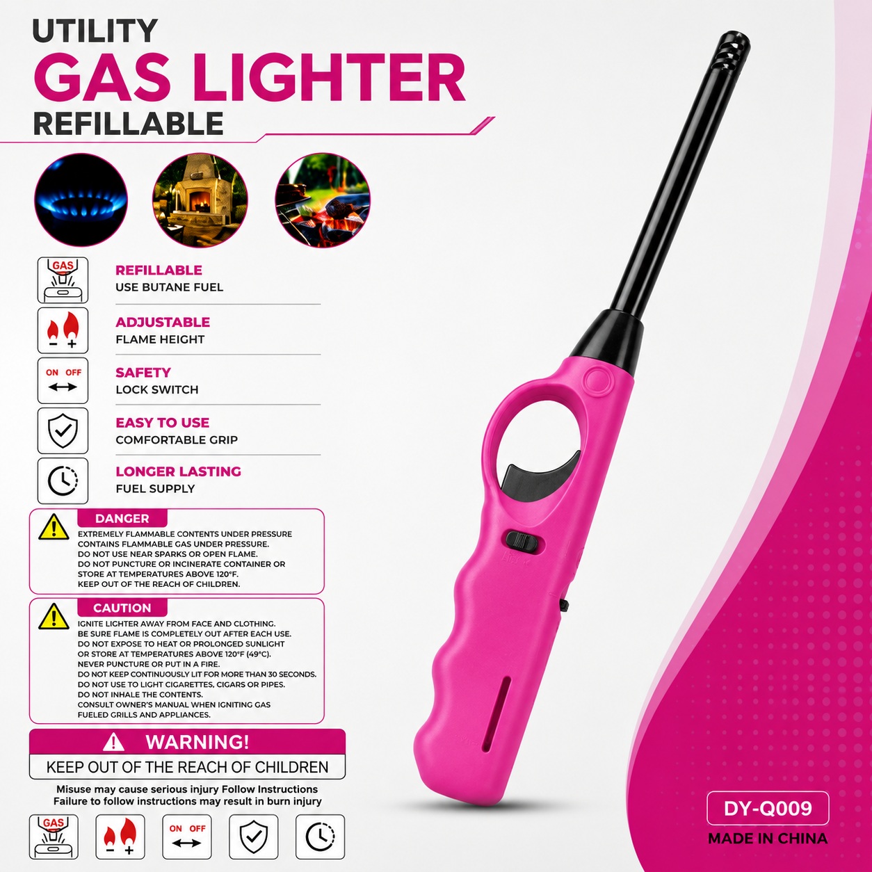 Premium Quality Refillable Gas Lighter With Long Nozzle - Image 5