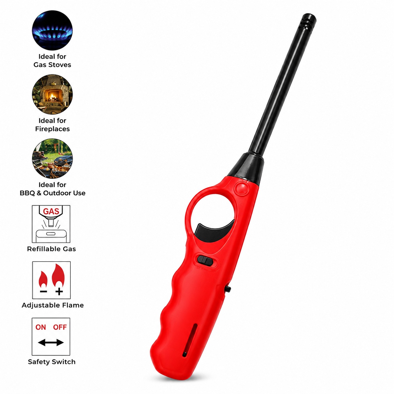 Premium Quality Refillable Gas Lighter With Long Nozzle