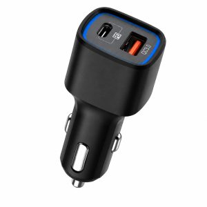 Dual Port Fast Car Charger – PD 20W + QC3.0 18W